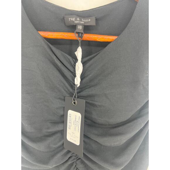 Rag & Bone Christy Ruched Tank in Black - Picture 7 of 12